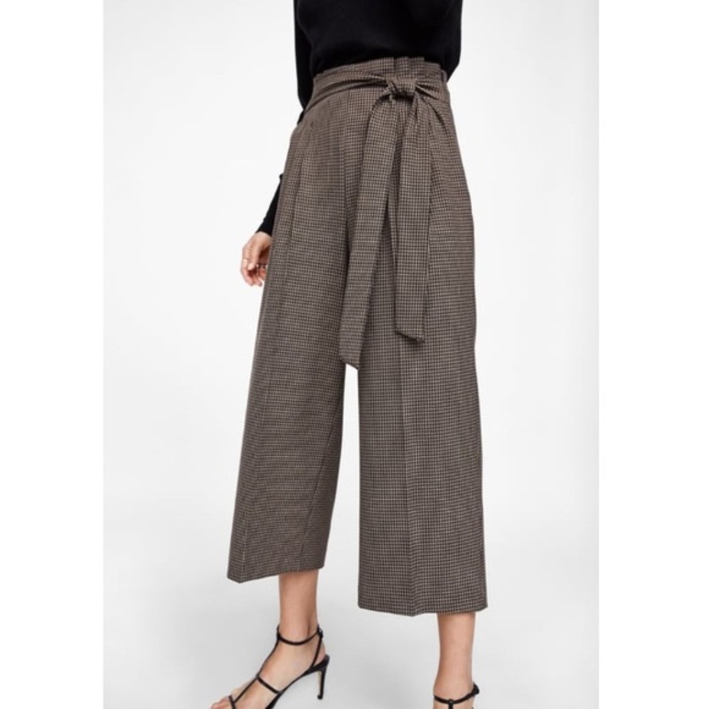 Plaid Paper Bag Pants by Zara